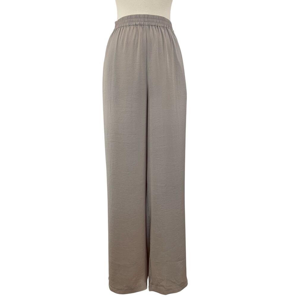 Barefoot Dreams Washed Satin Wide Leg Pants Feather Size XL NWT